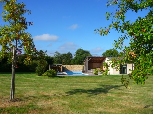 the pool in the garden