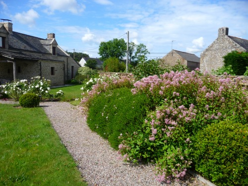 flowery welcome from the parking