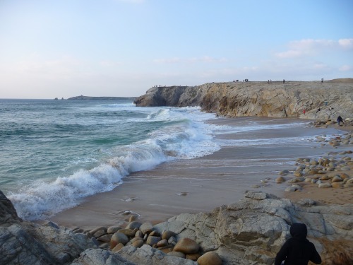 the wild coast of Quiberon spring tide day